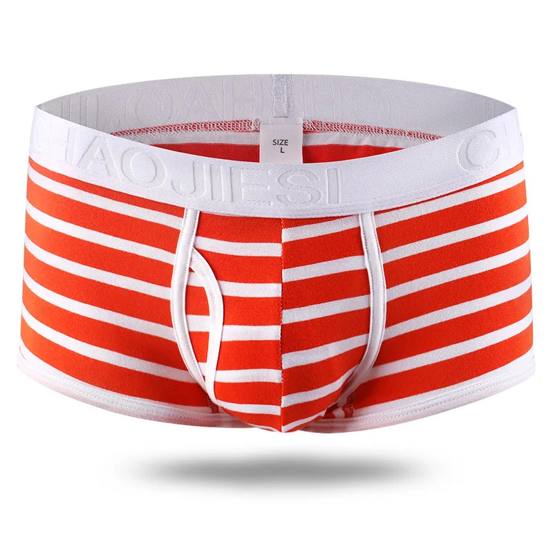 Cotton Boxers Mens Sexy Underwear Man Panties Striped Breathable U Convex Pouch Underpants Male Shorts Homme Cueca Calzoncillo