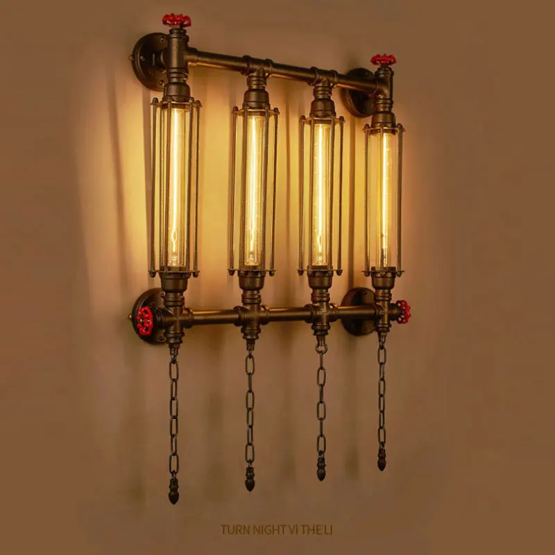 

American Vintage Industrial Wall Lamp With 32W Led E27 Light Corridor Living Room Dining Room Bar Club Cafe Iron Wall Lights ﻿