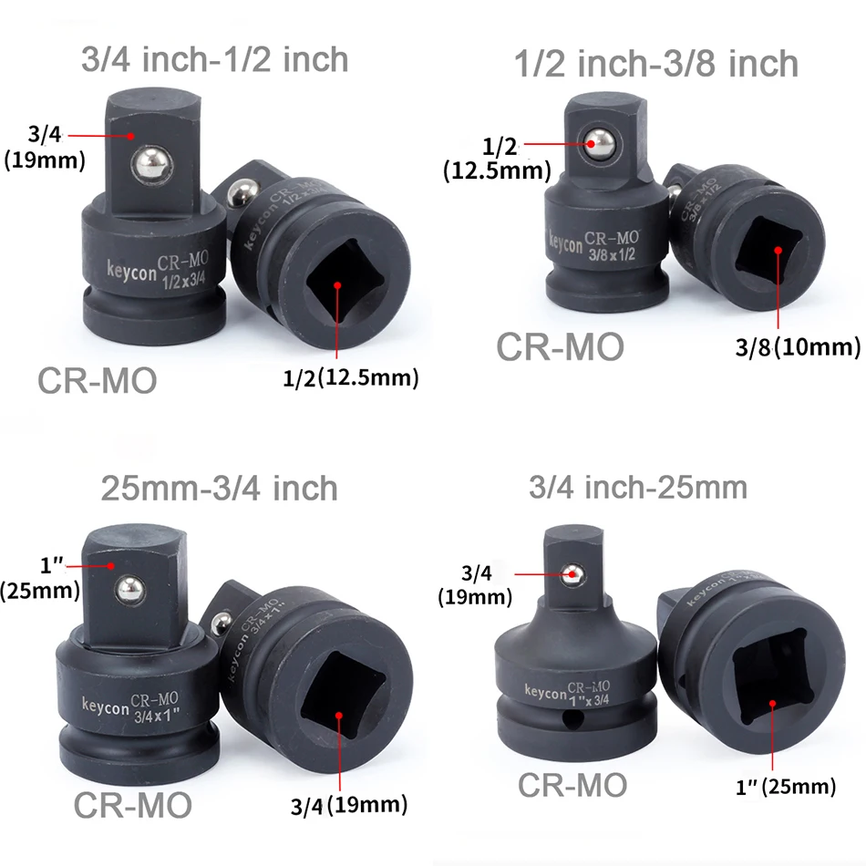 Drive Socket Adapter Converter Reducer Socket Wrench Adapter Tools 1/4" 3/8" 1/2" Auto Repair Tool Air Socket Adopter