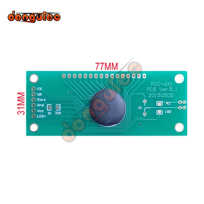 6-Digit "8 8 8.8.8.8" 7 Segment Digital 5V LCD Module Display Screen Panel build-in HT1621 Controller  Backlight