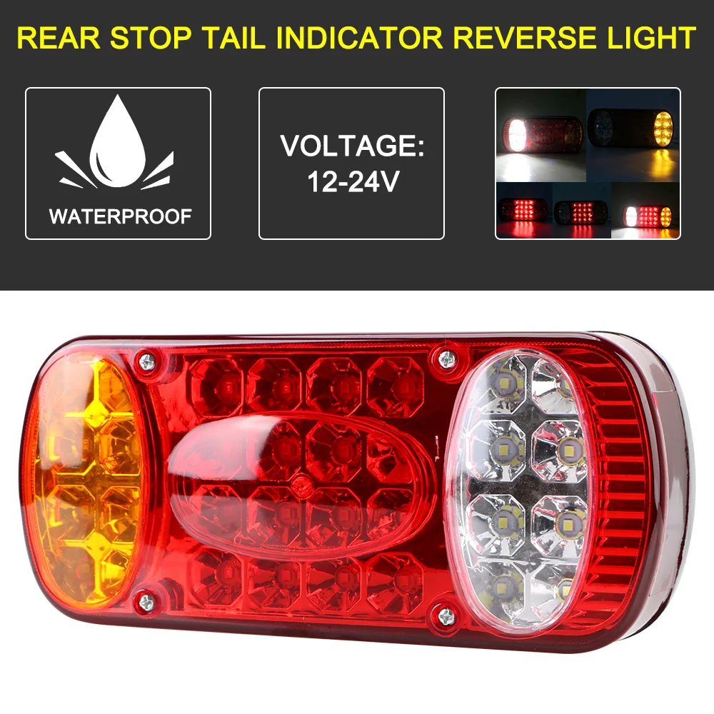 Car Truck Tail Light 12V 32LED Rear Stop Brake Lights Signal Indicator For Trailer Lorry Waterproof