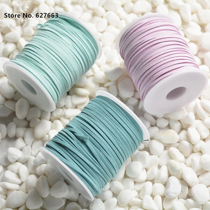 50yards Flat Faux Suede Korean Velvet Leather Cord DIY Lace Rope Thread For Jewelry Making Decorative Handicrafts