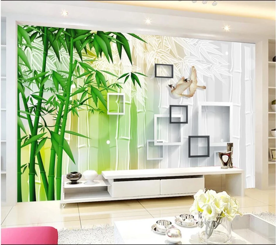 

beibehang Custom wallpaper 3d mural simple bamboo forest bird 3D TV background wall living room bedroom restaurant 3d wallpaper