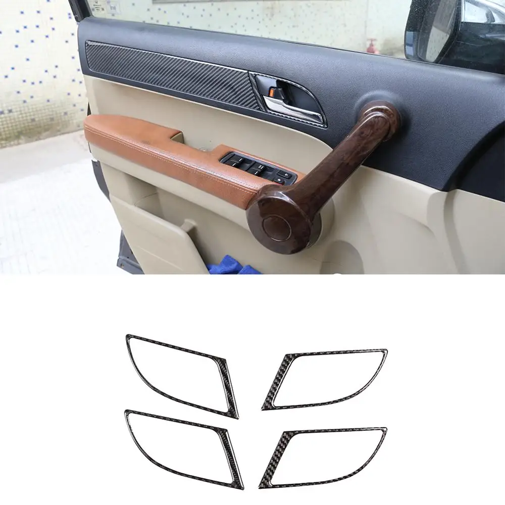 

CRV Carbon fiber Inner Door Handle Bezel Trim, Door Handle Trim Decorative Cover for Honda CRV 2007-2011