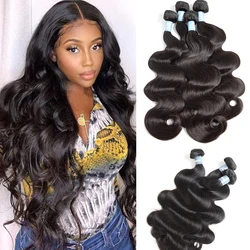 Bundles brésiliens d'extensions de cheveux humains Body Wave, Bundles de cheveux humains, Extensions de cheveux, 30 po, 4 Bundles, Richesse