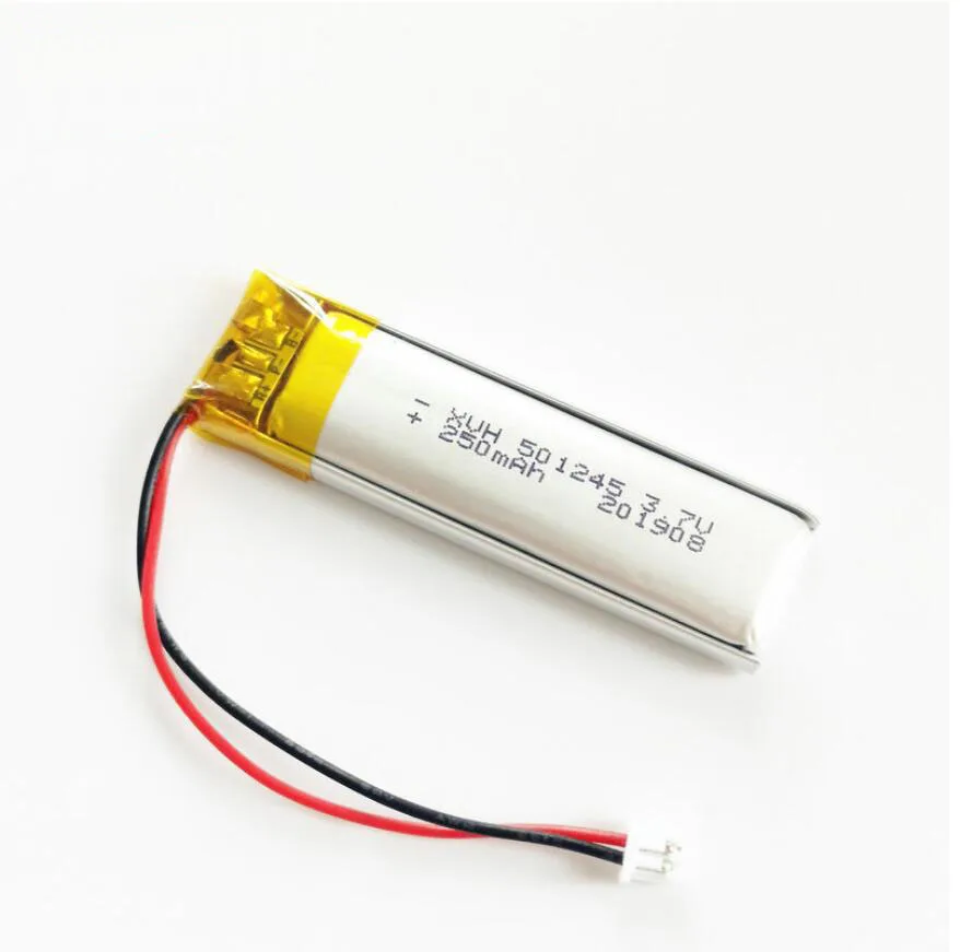 20pcs 3.7V 200mah 501040 Lithium Polymer Ion Battery 2.0mm JST Connector