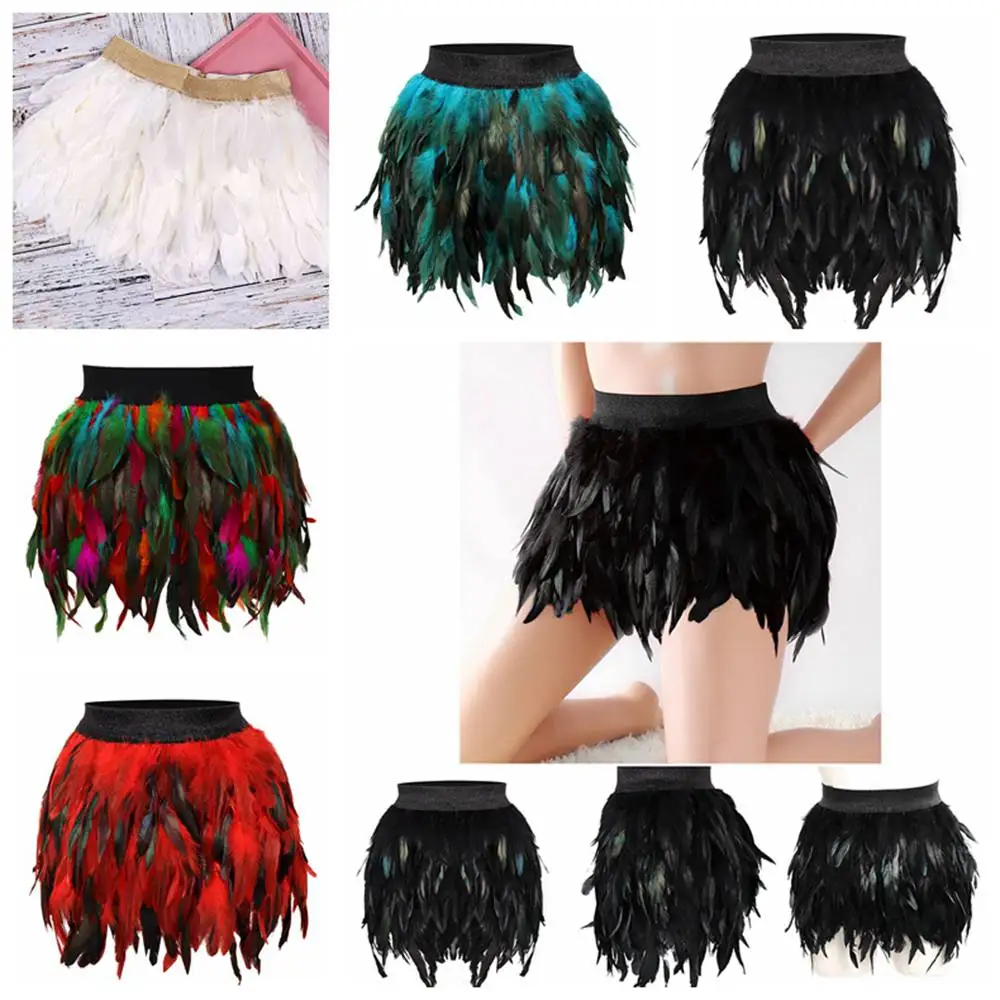 Feathers Skirt Fashion Harness Women's Punk Goth Accessories Sword Party Dance Rave Costume Sexy Lingerie Halloween Carnival