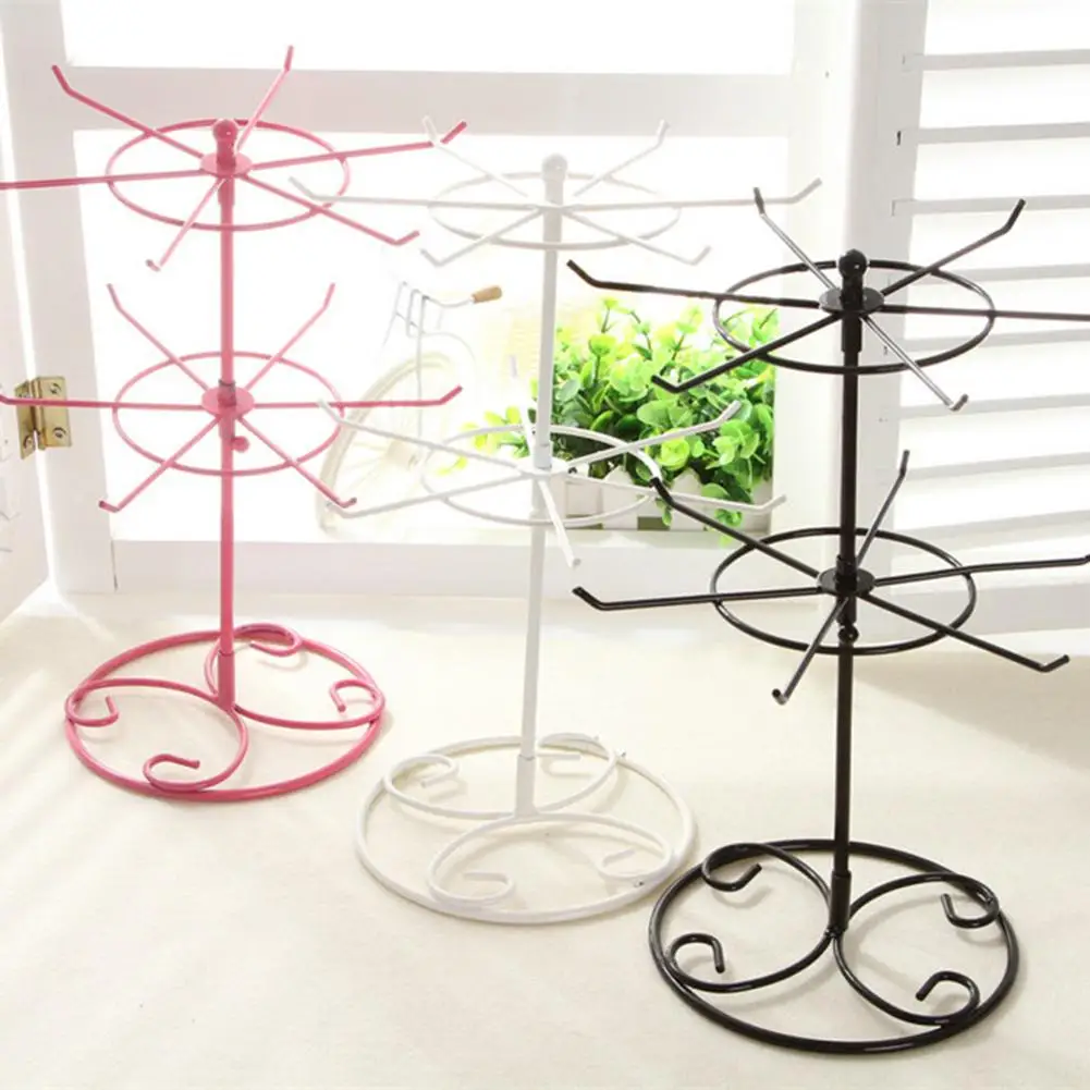 HOT SALES!!! 2-Tier Rotary Jewelry Stand Rack Earrings Necklace Ring Display Organizer Holder