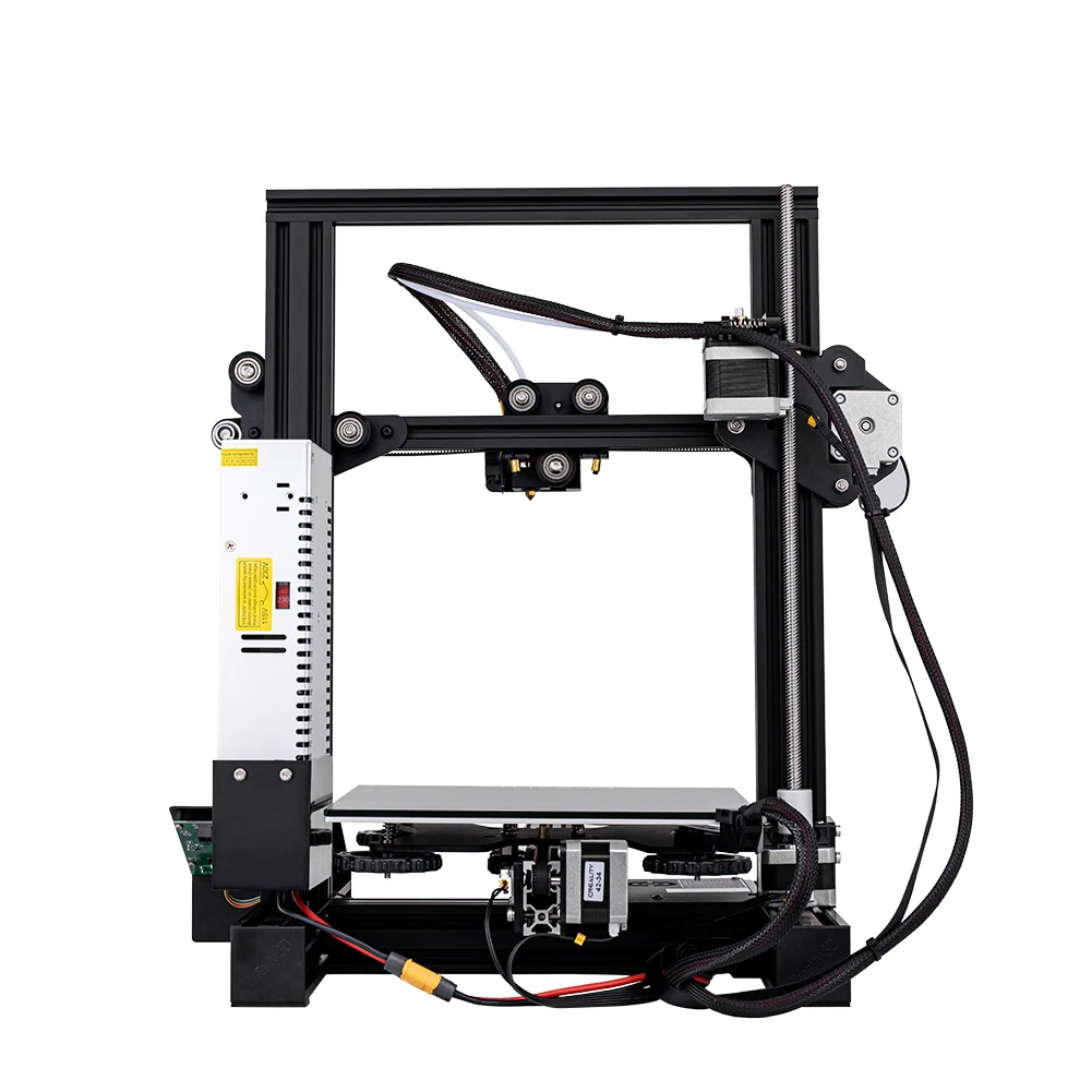 Creality-Ender-3 Impressora 3D com Kit Acessório, Atualizado Ender-3, Conjunto de Vidro, V-slot, Extrusora MK, Retomar Falha de Energia, Impressão