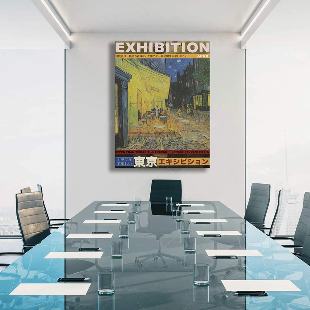 Café-Terrasse bei Nacht druckbare Wandkunst |   Van Gogh Ausstellungsposter |   HOCHWERTIGER DRUCK |   Vintage-Ausstellungsdruck