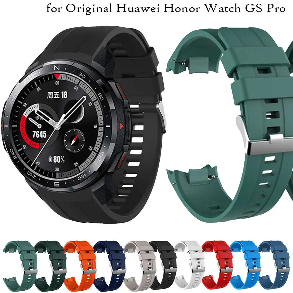 Silicone Watchband For Huawei Honor Watch GS Pro Strap Smartwatch Bracelet Wriststrap Quick Release Belt Accessories replacement