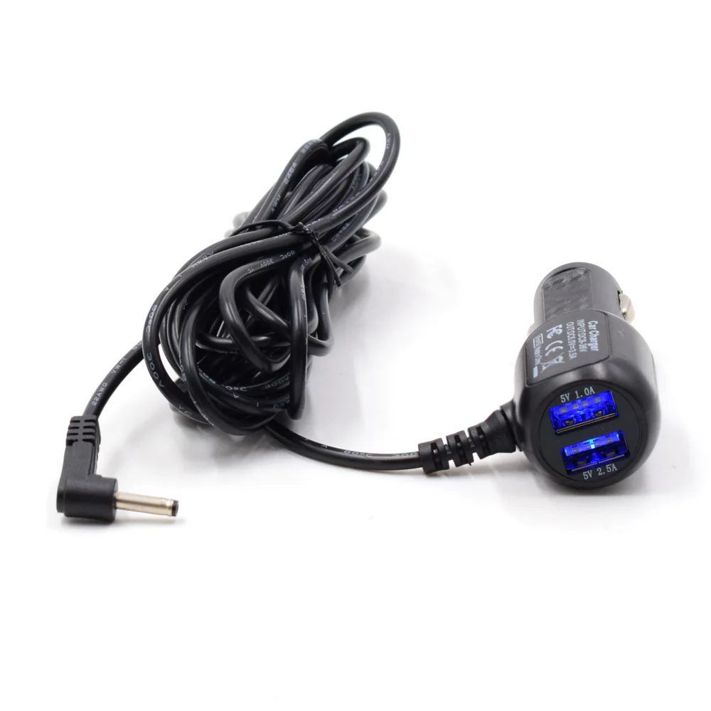 Ładowarka samochodowa 12V 1.5A 2.0A z portem ładowania o średnicy 3.5mm i podwójnym szybkim ładowaniem USB 5V 3.5A do radaru samochodowego, GPS, kamery, DVR — zdjęcie 2