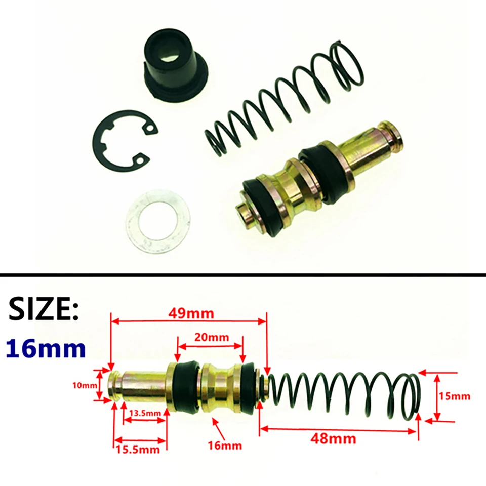 Motorcycle Clutch Brake Pump  Piston Plunger Repair Kits Set 12.7mm 11mm 14mm 16mm 19 RCS Master Cylinder Piston Rigs Repair