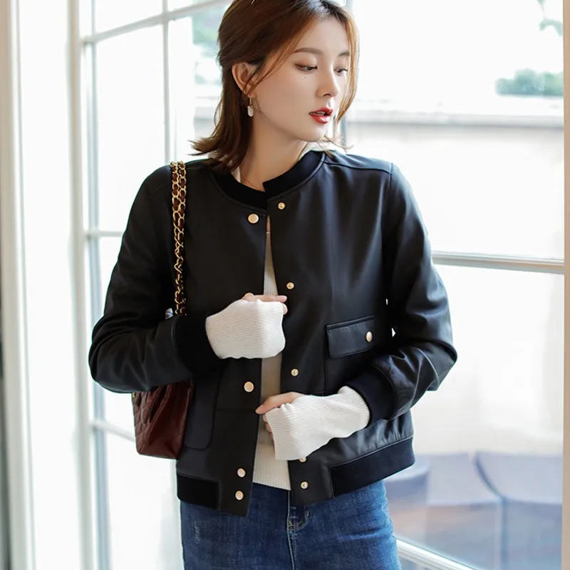 Veste ample à col rond pour femme, vêtement d'extérieur élégant et décontracté, simple boutonnage, de Style coréen, à la mode, pour le bureau, automne