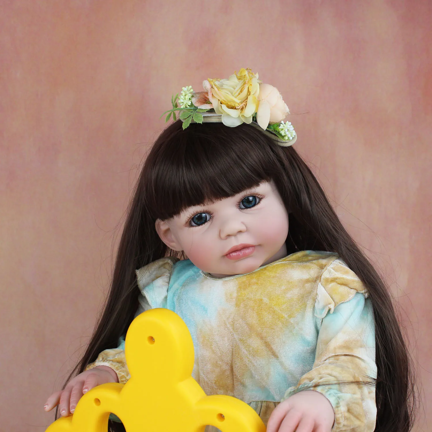 BZDOLL 65cm Soft Silicone Reborn Toddler Doll For Girl 24 Inch Cloth Body Big Baby Lovely Birthday Gift Play House Princess Bebe