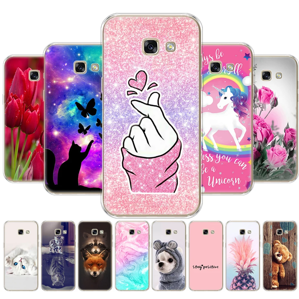 For Samsung Galaxy A7 2017 Case A720 Painted Silicon Soft tpu Back Phone Cover FOR Samsung A7 2017 Case Bumper Protective Coque