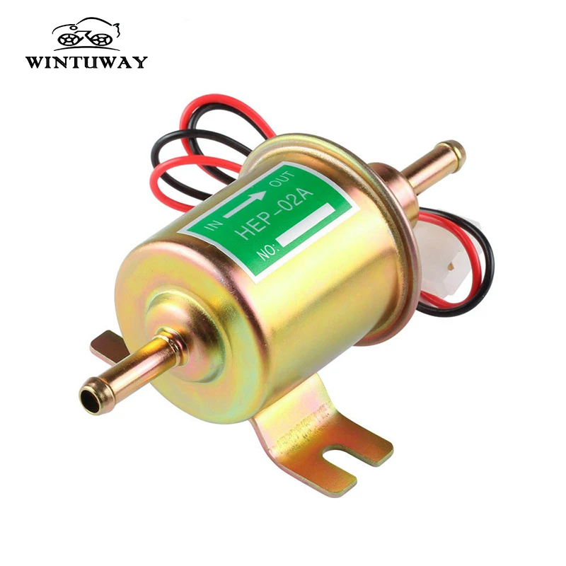 WINTUWAY Motorcycle Fuel Pump 12V Electric Low Pressure Bolt Fixing Wire Diesel Petrol HEP-02A For Car Fuel Supply System