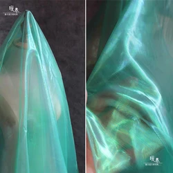 Tessuto di Tulle di Organza Laser colore sfumato verde velo Patchwork fai da te sfondo Decor gonne abito da sposa tessuto firmato