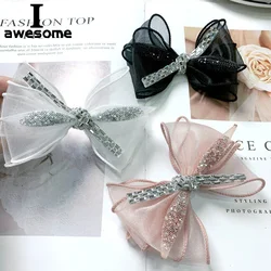 DIY Rhinestone Yarn Bow bow-knot Bridal Wedding Party Shoes Accessories For high Heels Flats Slipper Shoe Decorations flower