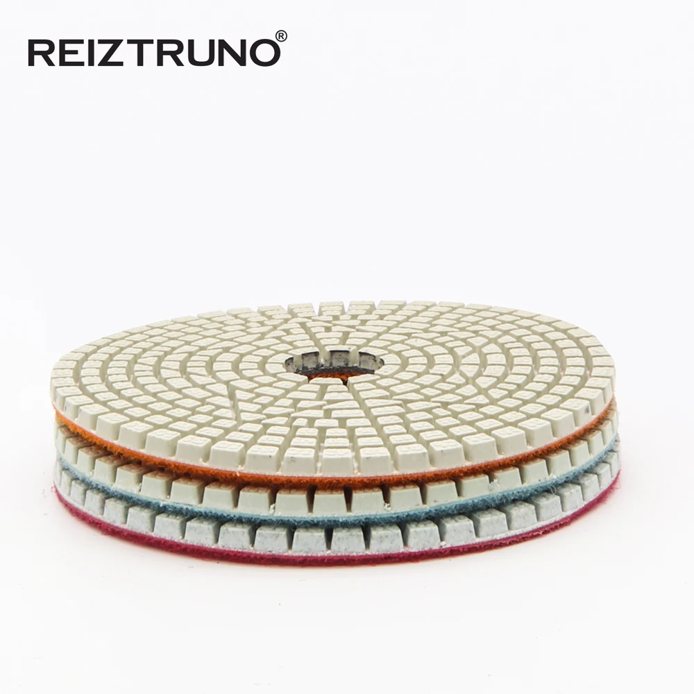 Reiztruno 3ขั้นตอนแผ่นขัดสำหรับขัดหินอ่อนหินแกรนิตอื่นๆหินธรรมชาติ4นิ้ว100มม.เครื่องมือขัด,แห้งหรือใช้เปียก