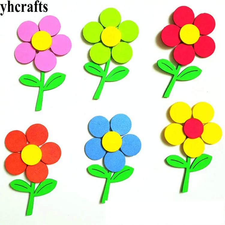 1bag/LOT Foam flower without stickers Creative activity kit Wall stickers Kids room ornament Early learning educational toy OEM