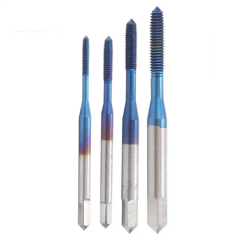 M2 M2.5 M3 M4 Alat Sadap Pembentuk Benang Lapis Biru Tap Ekstrusi Baja Tungsten untuk Pembuatan Perbaikan