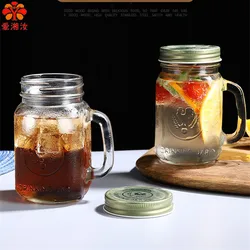 Drinking Jar 488ML Retro Rooster Cup Country Fair Beer Mug Vintage Rooster Transparent Glass With Lid