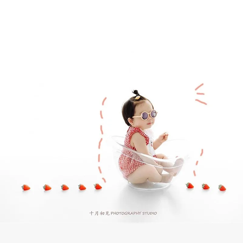 Newborn Photography Props Acrylic Transparent Milk Bathtub Baby Photo Shoot Posing Bed Furniture Boy Girl Fotografie Accessoires