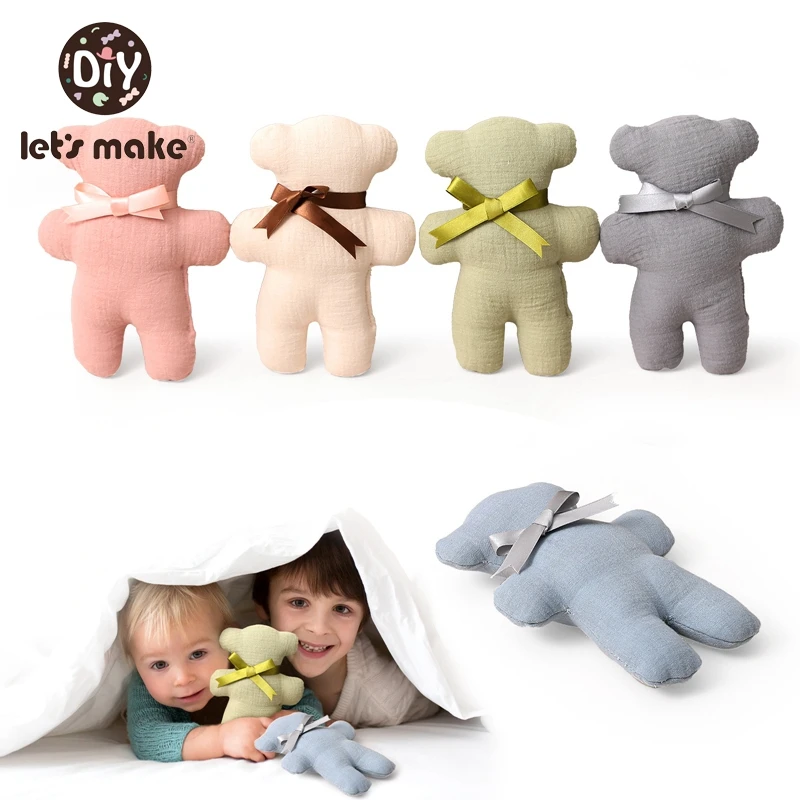 Let's Make 1Pcs Baby Toys Little Bear Cartoon Cotton Baby Soothing Toys Creative Music Rattle Newborn Toy Kids Birthday Gifts