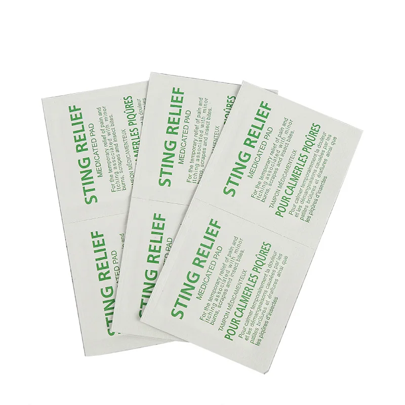 100Pcs Sting Relief Wipe Disposable Anti-itch Patch Clean Itching Tablets First Aid Kit Outdoor Mosquito Bite Prevention 6 X 3cm