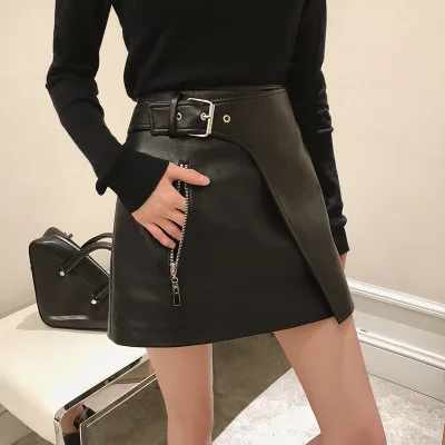 

Top brand New Fashion 2020 Real Genuine Sheep Leather Skirt G22 high quality