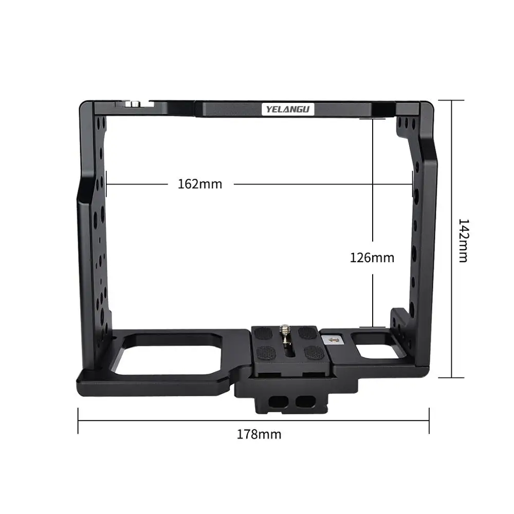 Yelangu Aluminum Handle Video Camera Cage Stabilizer for Canon 5D Mark IV III Nikon D90 D850 D750 DSLR Camera With Top Handle