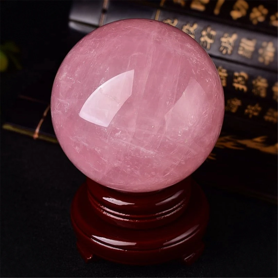 1kg Natural Quartz Rose Jewelry Pink Crystal Ball Crafts Lucky Symbols Ornament Reiki Sphere Desk Decor For Furniture Wife Gift