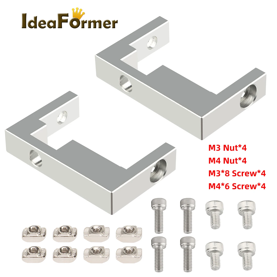 

IdeaFormer 2set BLV Ender-3 3D Printer Accessories 2040 Profile Fixed Block With Screw Kit For MGN12 Linear Guide Fixed Block