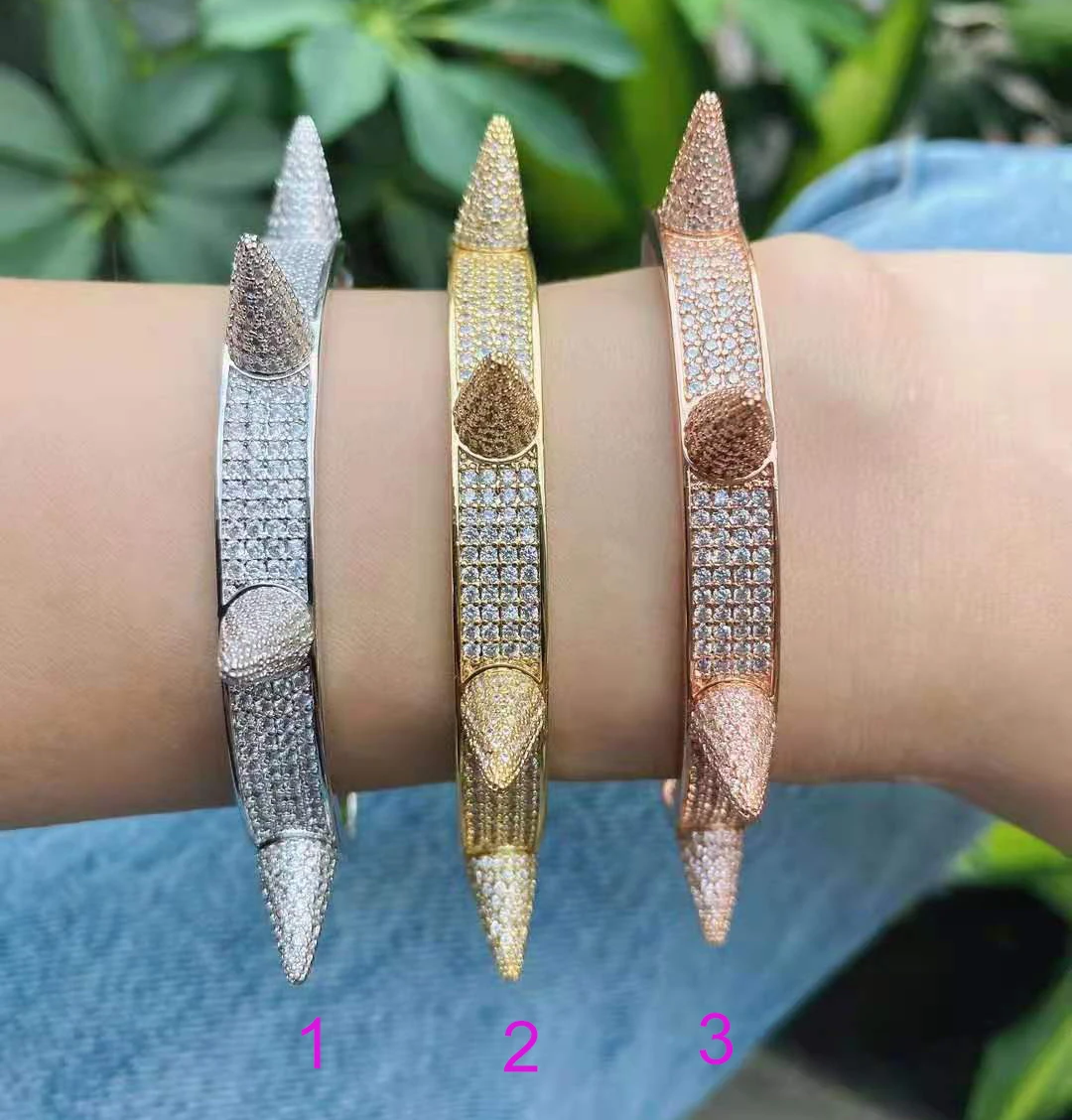 

Popular CZ Pave Bracelets Female Crystal Bangles for Women 2021 Minimalist Dainty Gold-Color Jewelry High Quality