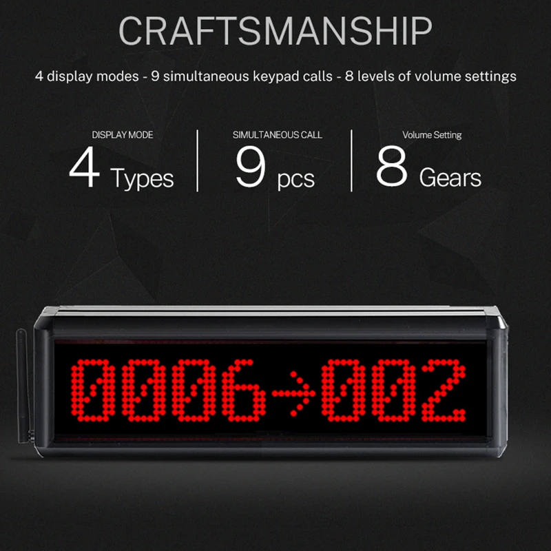 BYHUBYENG Wireless Queue Management Calling Restaurant Paging System Waiter Customer Restaurante Pager LED Long Distance