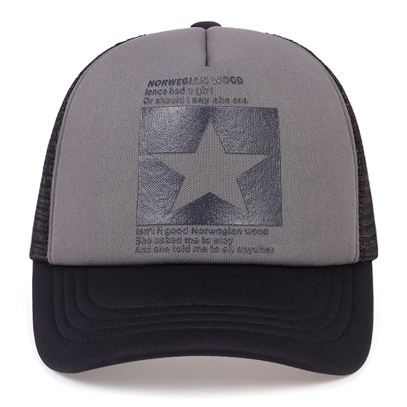 New five-pointed star printed baseball cap spring summer breathable net caps men women outdoor sun shade hat adjustable wild hat