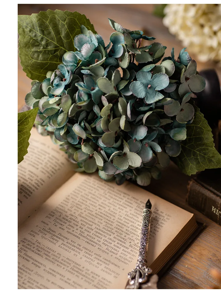 Simulation Flower Retro Hydrangea Wedding Decoration Home Living Room Wall Decoration Photography Props Fake Flowers