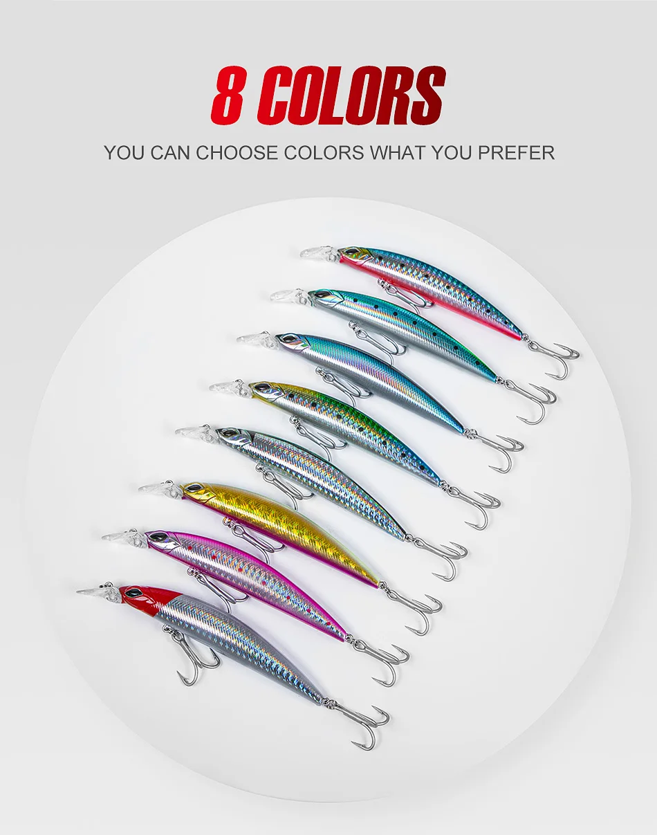 Noeby Minnow Angel köder 110mm 19g Long Casting Sinking Wobbler künstlicher harter Köder für Ufer Salzwasser Angel köder – Detail 4