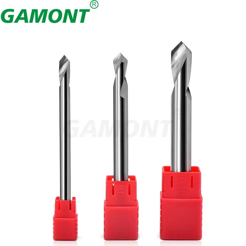 GAMONT Milling Cutter Alloy Coating Tungsten Steel Tool By Aluminum Cnc Maching 1 Blade Spot Drills Top Chamfered Milling Cutter