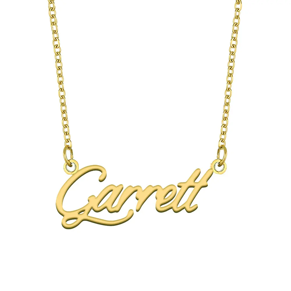 

Garret Name Necklace for Women Personalized Stainless Steel Jewelry Gold color Nameplate Pendant Femme Mothers Girlfriend Gift