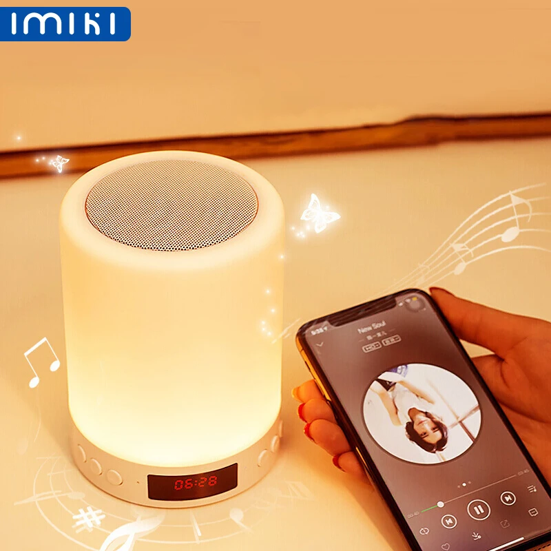 

IMIKI LED Night Light Smart dimmable eye protection bedside table lamp Bluetooth audio Desk lamp home decoration lights