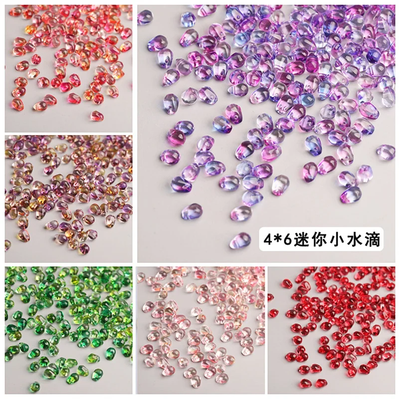 50PCS/Lot 4*6mm Glass Beads Material Czech Crystal Water Drop Petal Shape Suitable for DIY Accessories Necklace Making Beads