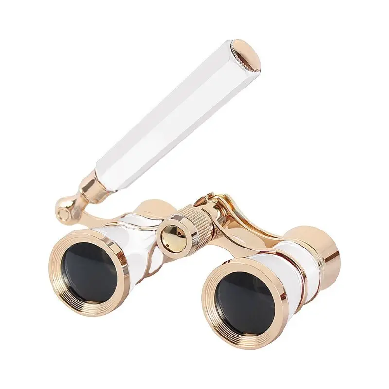 Mini Vintage Glasses Binocular Telescope with Handle Protable Fashion Women Elegant Multipurpose Opera Theater Horse