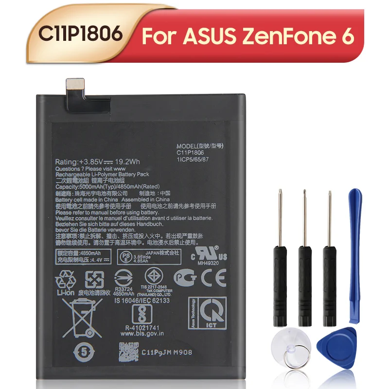 Новый Сменный аккумулятор C11P1806 для ASUS ZenFone 6 ZS630KL I01WD, аккумулятор 5000 мАч