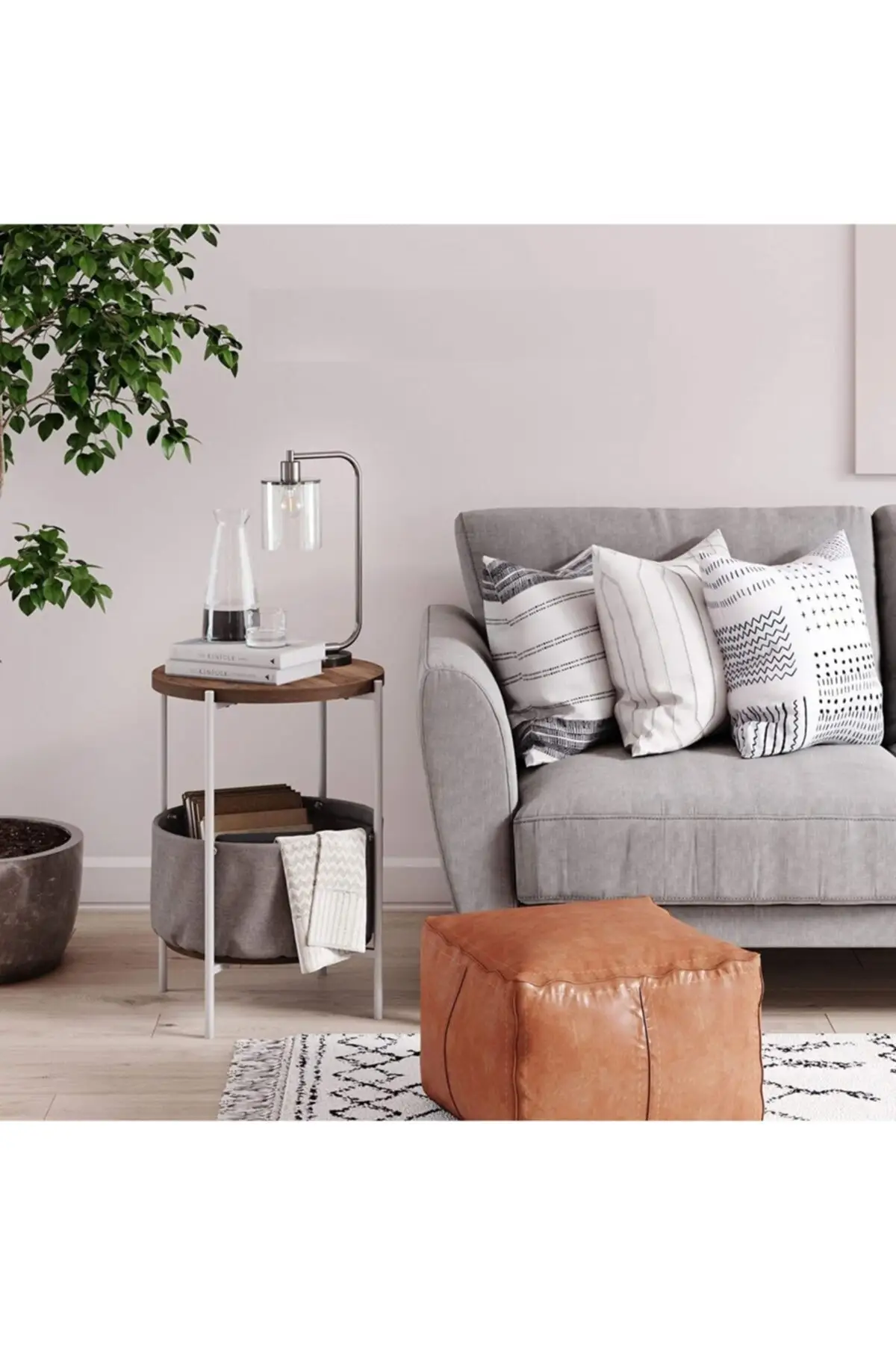 Coffee table Wide Bag Bookcase Flower Bed Metal Atlantik pine