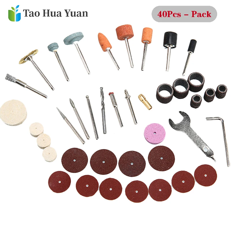 40Pcs Electric Grinder Parts Hardware Rotary Tools Accessory Set Fits For Dremel Drill Carving Grinding Polishing Accessories AA