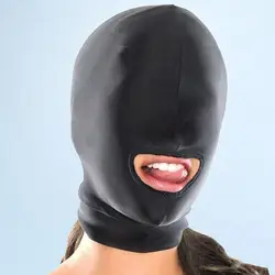 Sexy Toys Fetish Open Mouth Hood Mask Head Black Adult Games Health Product Super soft material sex toys for woman men