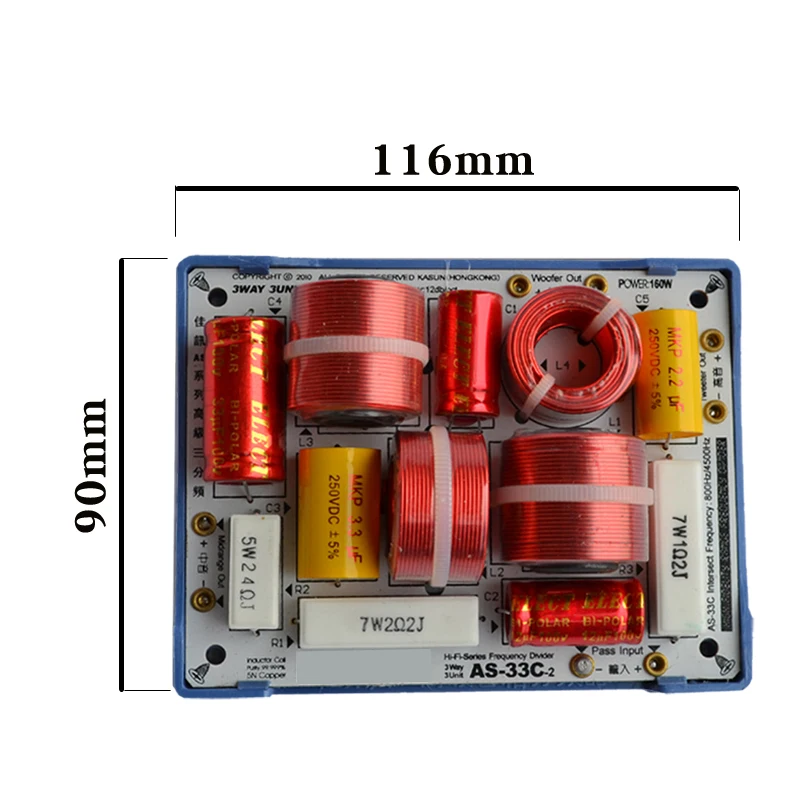 HIFIDIY LIVE  AS-33C 3 Way 3 speaker Unit (tweeter + mid +bass )HiFi Speakers audio  Frequency Divider Crossover Filters