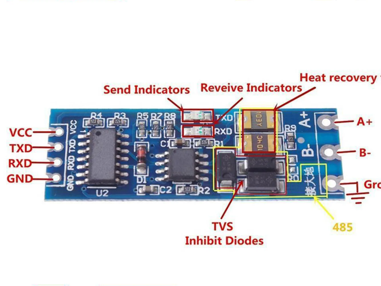 XY-017 3.3v 5v 12v RS485 zu Ttl RS485 SP3485 RS-485 Breakout for Arduino Rpi